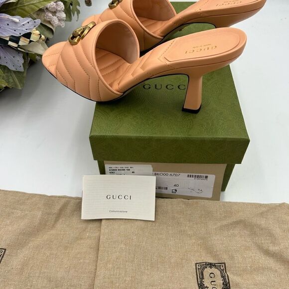 Women’s Gucci, GG Marmont, leather mules size 40 made in Italy - Picture 10 of 11